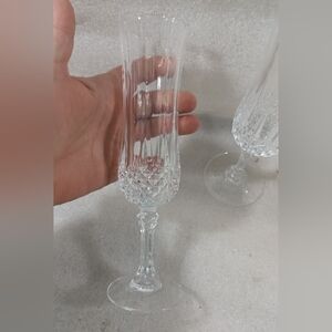 Longchamp 24% Lead Crystal d'Arques France Champagne Flute Glasses Set Of 4